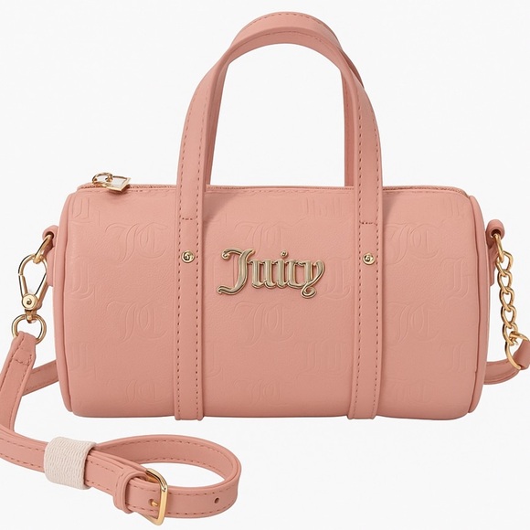 Juicy Couture Pink Embossed Logo Satchel Crossbody Bag New